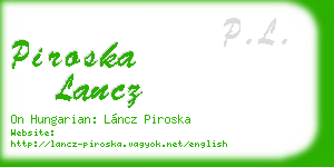 piroska lancz business card
