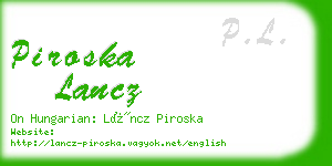 piroska lancz business card